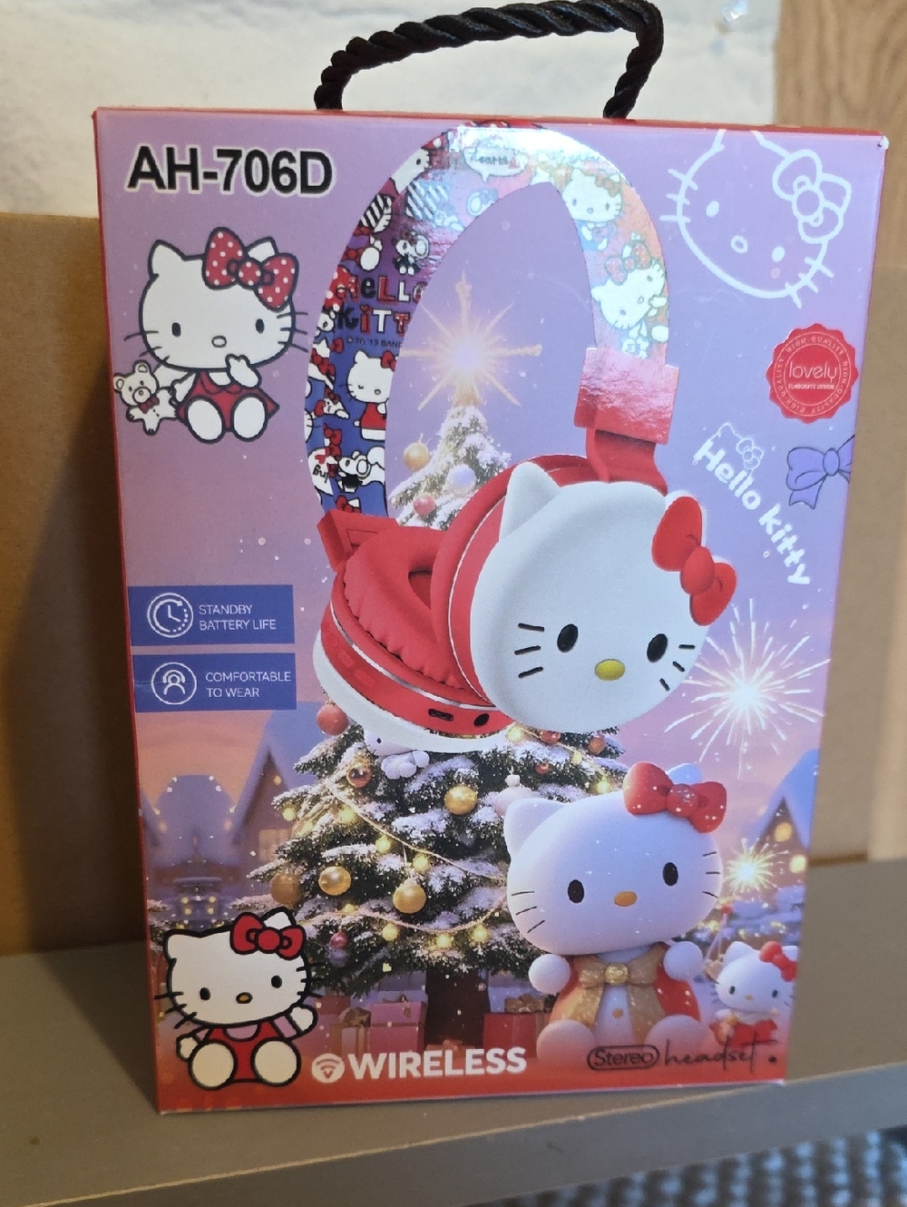 Hello Kitty Pink & Red Over-Ear Wireless Headphones
